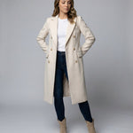 Scarlett | Women's Double-Breasted Long-Sleeve Midi Overcoat