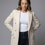 Scarlett | Women's Double-Breasted Long-Sleeve Midi Overcoat