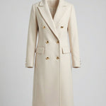 Scarlett | Women's Double-Breasted Long-Sleeve Midi Overcoat