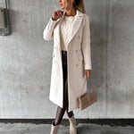 Scarlett | Women's Double-Breasted Long-Sleeve Midi Overcoat
