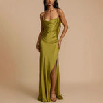 Imogen Carrington | Satin Cowl Neck Slip Maxi Dress For Women