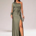Harriet Langdon | One Shoulder Satin Maxi Evening Gown For Women