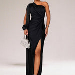Harriet Langdon | One Shoulder Satin Maxi Evening Gown For Women