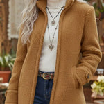 Emma | Women's Fleece Zip-Up Teddy Coat Stand Collar