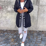 Aria | Women's Hooded Drawstring Midi Parka Coat