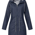 Victoria | Women's Hooded Drawstring Waterproof Rain Coat