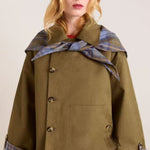 Eleanor | Women's Oversized Double-Breasted Plaid-Lined Trench Coat