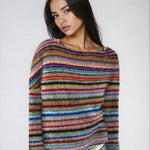 Aria | Women's Retro Striped Relaxed-Fit Knit Sweater