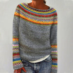 Aria | Women's Retro Striped Relaxed-Fit Knit Sweater