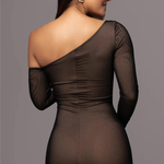 Grace Pemberton | One Shoulder Ruched Midi Evening Dress For Women