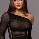 Grace Pemberton | One Shoulder Ruched Midi Evening Dress For Women