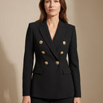 Marianne | Tailored Double-Breasted Gold-Button Blazer