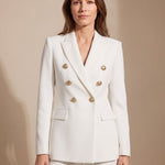 Marianne | Tailored Double-Breasted Gold-Button Blazer