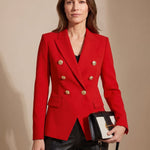 Marianne | Tailored Double-Breasted Gold-Button Blazer
