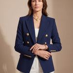 Marianne | Tailored Double-Breasted Gold-Button Blazer