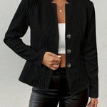 Isabella | Women's Textured Cable-Knit Open-Front Quilted Jacket