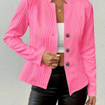 Isabella | Women's Textured Cable-Knit Open-Front Quilted Jacket