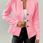 Isabella | Women's Textured Cable-Knit Open-Front Quilted Jacket