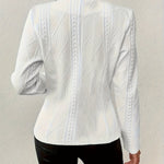 Isabella | Women's Textured Cable-Knit Open-Front Quilted Jacket