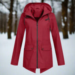 Layla | Women's Waterproof Hooded Rain Jacket Zip-Up Longline