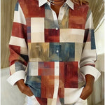 Merritt™ | Vintage Patchwork Button Front Blouse