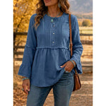 Cassandra | Pleated Peplum Blouse