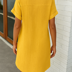 Savannah | Linen Blend Midi Shirt Dress