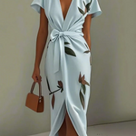 Brooke Johnston | Wrap-Front Floral Midi Dress For Women