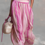 Casual And Flowy Striped Printed Chiffon Long Skirt