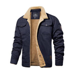 KZZ Men's Winter Jacket, Multi-Pocket Casual Collar Men's Top