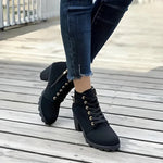 Felicidad | Black Heeled Ankle Boots